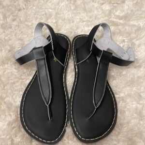 Saltwater, black leather sandals.  Perfect for summer!